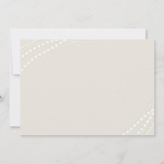 Pearls Prosecco Ecru Brunch Brautparty Einladung (Rückseite)