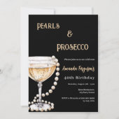 Pearls Prosecco Einladung (Vorderseite)