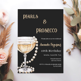 Pearls Prosecco Einladung