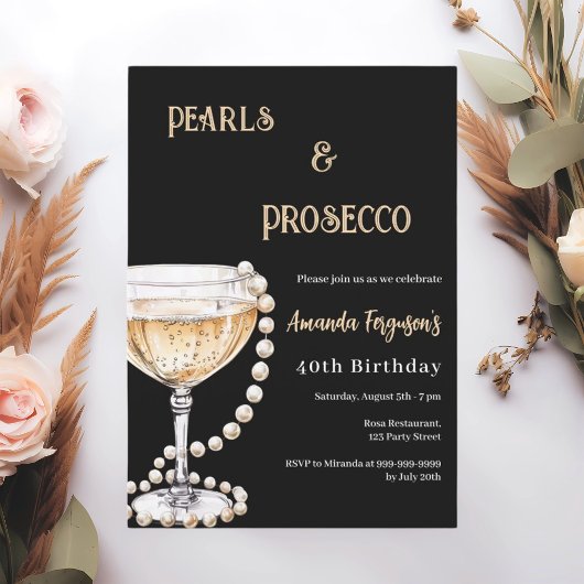 Pearls Prosecco Einladung