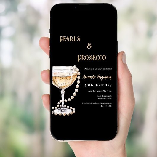 Pearls Prosecco Einladung