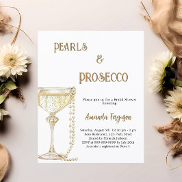 Pearls Prosecco elegante Bridal Dusche Einladung