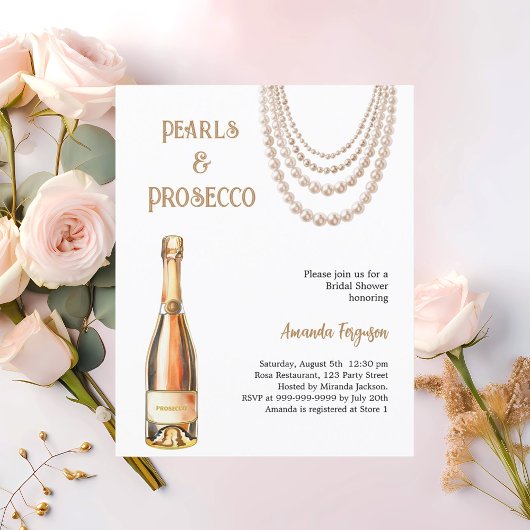 Pearls Prosecco elegantes Brautparty
