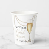 Pearls Prosecco elegantes Brautparty vielen Dank Pappbecher (Vorderseite)