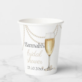 Pearls Prosecco elegantes Brautparty vielen Dank Pappbecher