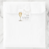 Pearls Prosecco elegantes Brautparty vielen Dank Quadratischer Aufkleber (Tasche)