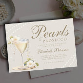Pearls Prosecco Elegantes Chic Brunch Brautparty Einladung