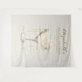 Pearls Prosecco Elfenbein Gold Brautparty Hintergr Wandteppich (Vorderseite (Horizontal))