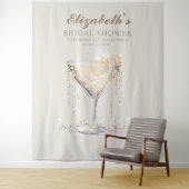 Pearls Prosecco Elfenbein Gold Brautparty Hintergr Wandteppich (Beispiel)