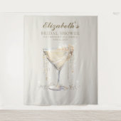 Pearls Prosecco Elfenbein Gold Brautparty Hintergr Wandteppich (Vorderseite)