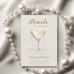 Pearls Prosecco Elvory Elegantes Brunch Brautparty Einladung