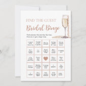 Pearls & Prosecco Finden Sie das Bridal Bingo Game Einladung (Vorderseite)
