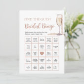 Pearls & Prosecco Finden Sie das Bridal Bingo Game Einladung (Stehend Vorderseite)