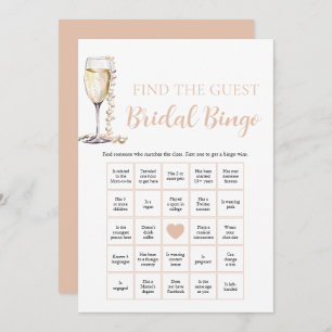 Pearls & Prosecco Finden Sie das Bridal Bingo Game Einladung