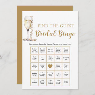 Pearls & Prosecco Finden Sie das Bridal Bingo Game Einladung