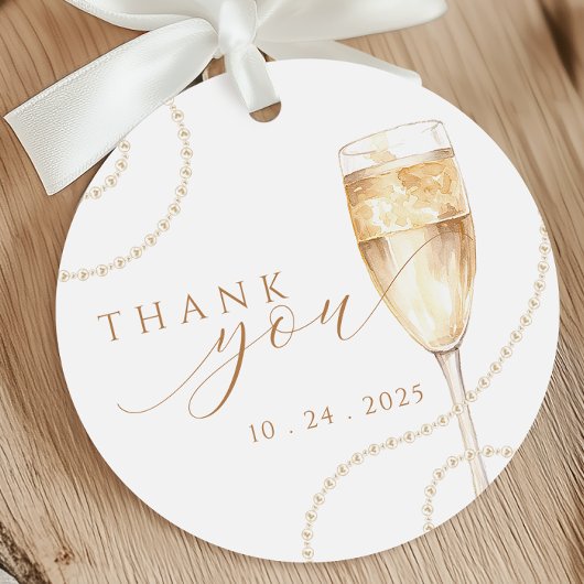 Pearls & Prosecco Gold Brautparty Gefälligkeitstag Geschenkanhänger