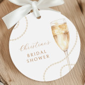 Pearls & Prosecco Gold Brautparty Gefälligkeitstag Geschenkanhänger