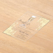 Pearls Prosecco Gold Glitzer Tropfen Brautparty Acryleinladungen (Ablage )
