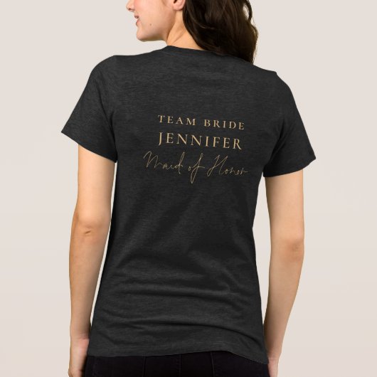 Pearls Prosecco Gold Trauzeugin Name Hen Party Tri-Blend Shirt (Rückseite)