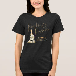 Pearls Prosecco Gold Trauzeugin Name Hen Party Tri-Blend Shirt