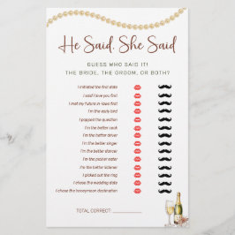 Pearls & Prosecco He, sie sagte Brautparty Game