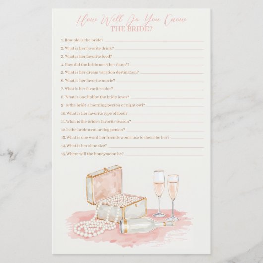 Pearls & Prosecco How Well Do You Know Her Game (Vorderseite)