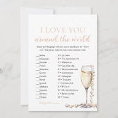 Pearls & Prosecco I Liebe Sie um das Weltspiel Einladung (Vorderseite)