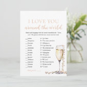 Pearls & Prosecco I Liebe Sie um das Weltspiel Einladung (Stehend Vorderseite)