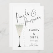 Pearls Prosecco Karten geben Brautparty-Zeichen (Vorne/Hinten)
