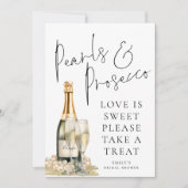 Pearls Prosecco Liebe ist Sweet Brautparty Card Einladung (Vorderseite)