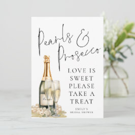 Pearls Prosecco Liebe ist Sweet Brautparty Card Einladung