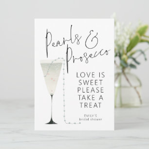 Pearls Prosecco Liebe ist Sweet Brautparty Card Einladung