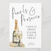 Pearls Prosecco Liebe ist Sweet Take Leckerei Sign Einladung (Vorderseite)