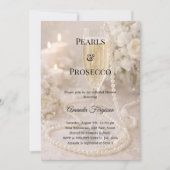 Pearls Prosecco luxury Bridal Shower Einladung (Vorderseite)