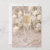 Pearls Prosecco luxury Bridal Shower Einladung (Rückseite)