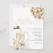 Pearls Prosecco Modernes Brautparty Einladung (Vorderseite)
