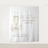 Pearls & Prosecco Mrs Photo Prop Backdrop Wandteppich (Vorderseite)