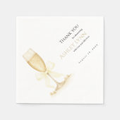 Pearls & Prosecco Napkins | Neutrales Brautparty Serviette (Vorderseite)