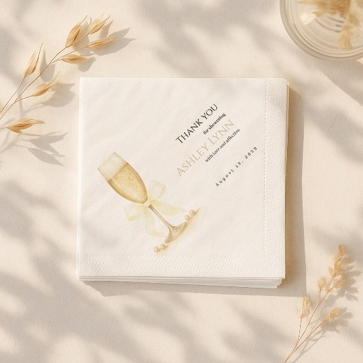 Pearls & Prosecco Napkins | Neutrales Brautparty Serviette