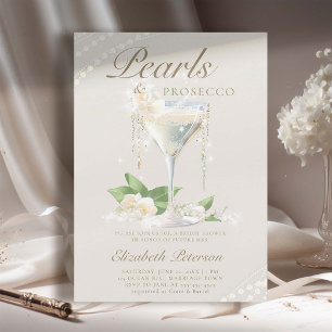 Pearls Prosecco Petals Elfenbeinküste Elegantes Br Einladung