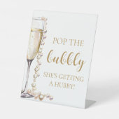 Pearls Prosecco Pop The Bubbly She's Getting Hubby Sockelschild (Vorderseite)