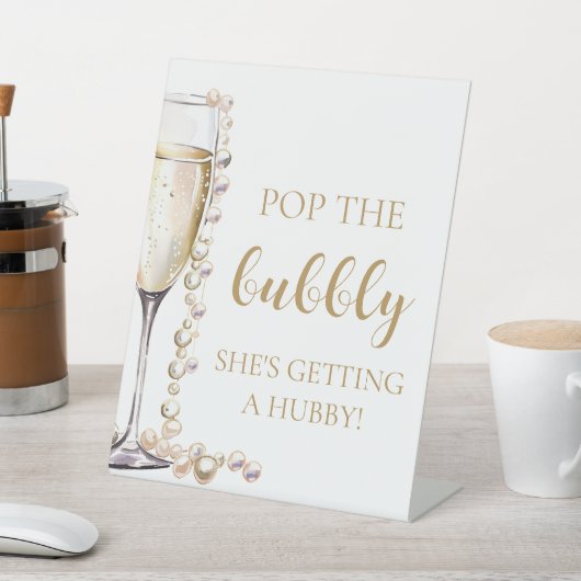 Pearls Prosecco Pop The Bubbly She's Getting Hubby Sockelschild (In SItu)