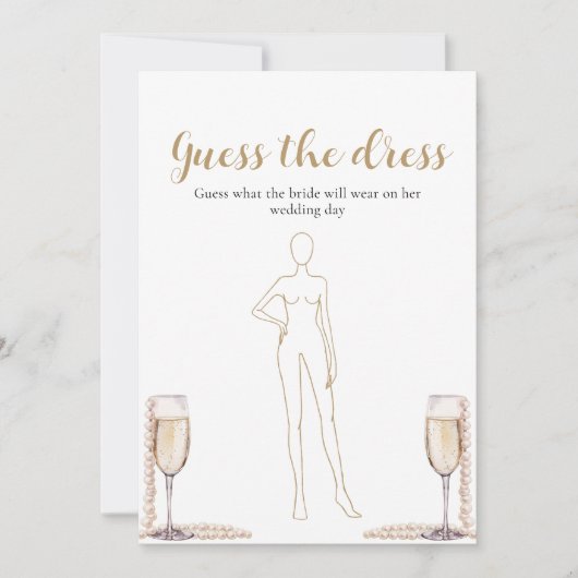 Pearls Prosecco rät das Dress Brautparty Game Einladung (Vorderseite)
