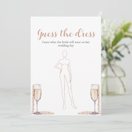 Pearls Prosecco rät das Dress Brautparty Game Einladung (Stehend Vorderseite)