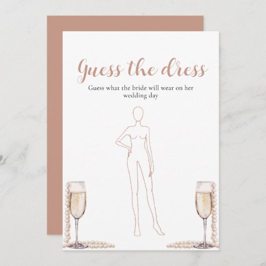 Pearls Prosecco rät das Dress Brautparty Game Einladung (Vorne/Hinten)