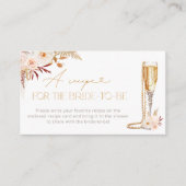 Pearls & Prosecco Rezept für die zukünftige Braut Begleitkarte (Vorderseite)