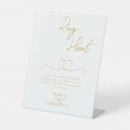 Pearls & Prosecco Ringjagd Brautparty Sockelschild