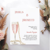 Pearls Prosecco rosa Bridal Einladung