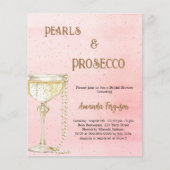 Pearls Prosecco rosa Bridal Einladung (Vorderseite)