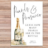 Pearls Prosecco schätzt, wie viele Hen Party Game Einladung